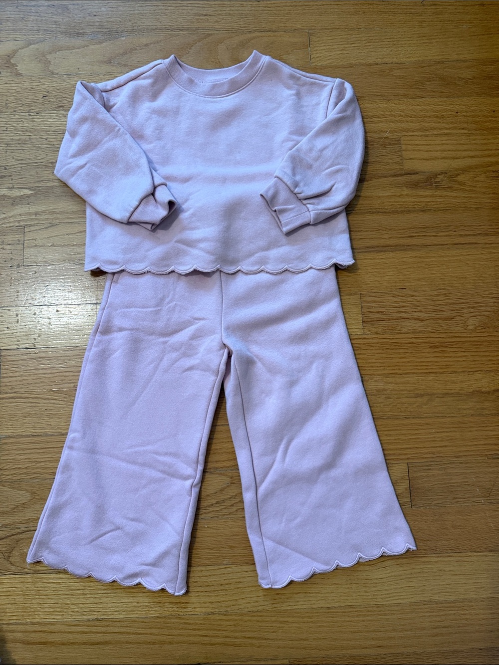 GAP Kids Scalloped Sweeat Set - Light Pink 2T
